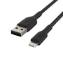 Belkin CAA002BT1MBK Cable USB-A a Lightning MFi 1 m Negro - Certificado Apple - Conectores Rectos Macho