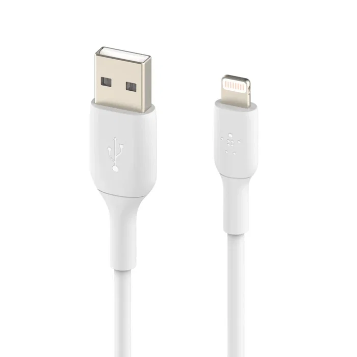 Belkin CAA001BT3MWH Cable Lightning a USB-A 3 m Blanco - Conector Macho Derecho para iPhone, iPad - (1 ud)