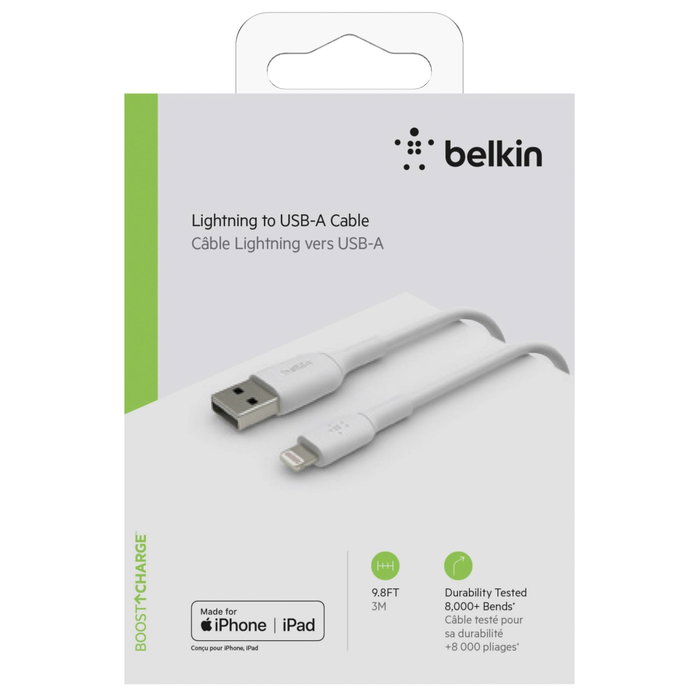 Belkin Cable Lightning a USB A 3 m Blanco Belkin Cable Lightning a USB A 3 m Blanco