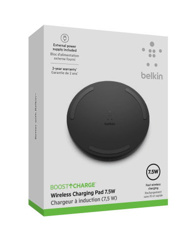 Belkin Cargador Inalámbrico Qi 10W con Adaptador de CA Negro