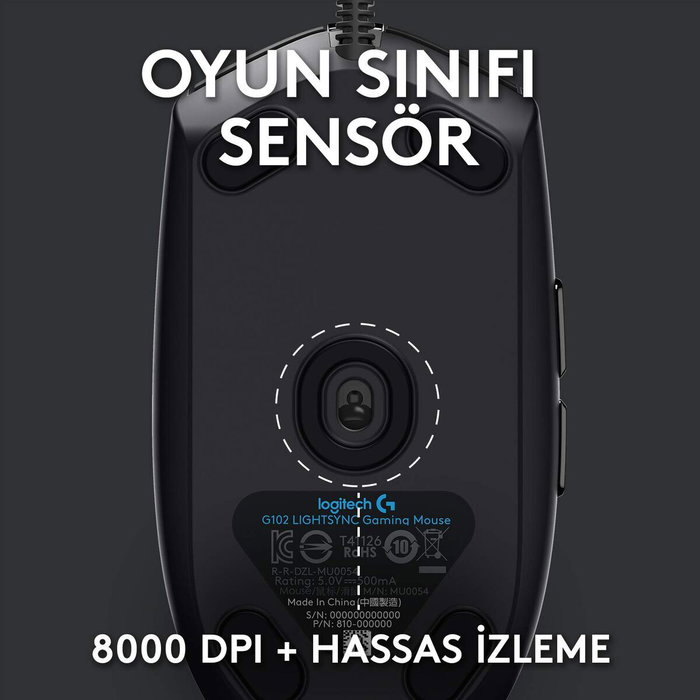 Logitech G102 Lightsync Negro