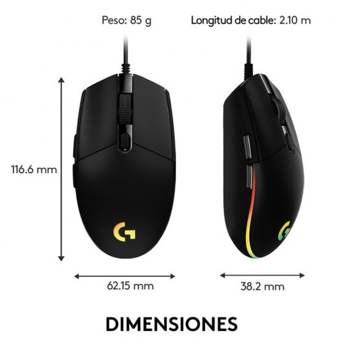 Logitech G102 Lightsync Negro