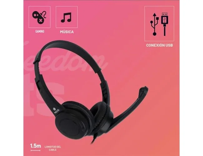 NGS Vox505 USB Auriculares de Diadema Negros NGS Vox505 USB Auriculares de Diadema Negros