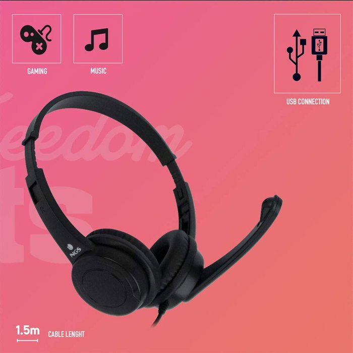 NGS Vox505 USB Auriculares de Diadema con Micrófono Negro