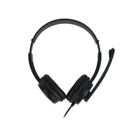 NGS Auriculares VOX505USB con Micrófono, Conexión USB, Negros, para PC y Videoconsolas