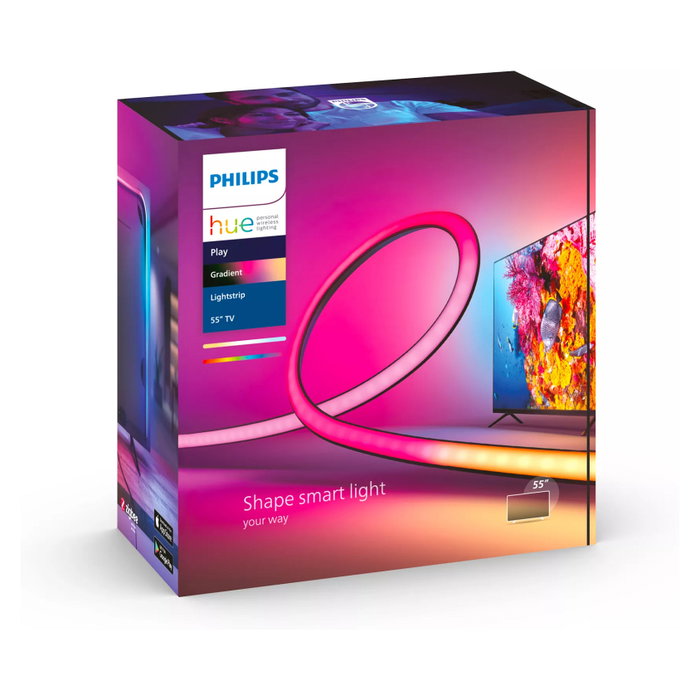 Philips Hue Play Gradient Lightstrip para TV 55 pulgadas, Negro