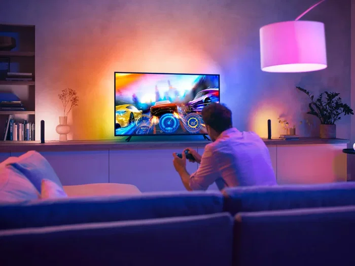 Philips Hue Play Gradient LightStrip 65'' - Tira LED Inteligente Blanco y Color para TV, Bluetooth/Zigbee, 20W - Requiere Hue Bridge y Hue Sync
