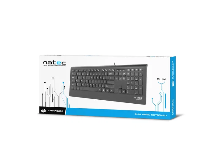 Natec Barracuda Teclado Completo QWERTY Español Negro