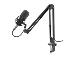 GENESIS Radium 300 XLR Micrófono de Estudio de Condensador Cardioide Negro con Filtro Antipop, Cesta y Brazo para Streamers, Youtubers y Grabación