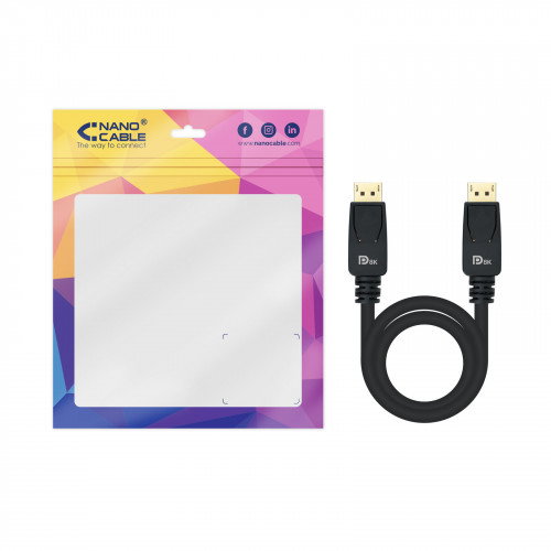 Nanocable Cable DisplayPort 1.4 Macho a Macho 3m Negro Certificado VESA Nanocable Cable DisplayPort 1.4 Macho a Macho 3m Negro Certificado VESA