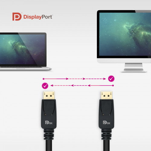 Nanocable Cable DisplayPort 1.4 Macho a Macho 3m Negro Certificado VESA Nanocable Cable DisplayPort 1.4 Macho a Macho 3m Negro Certificado VESA