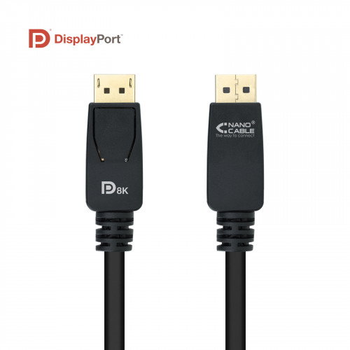 Nanocable Cable DisplayPort 1.4 Macho a Macho 3m Negro Certificado VESA Nanocable Cable DisplayPort 1.4 Macho a Macho 3m Negro Certificado VESA