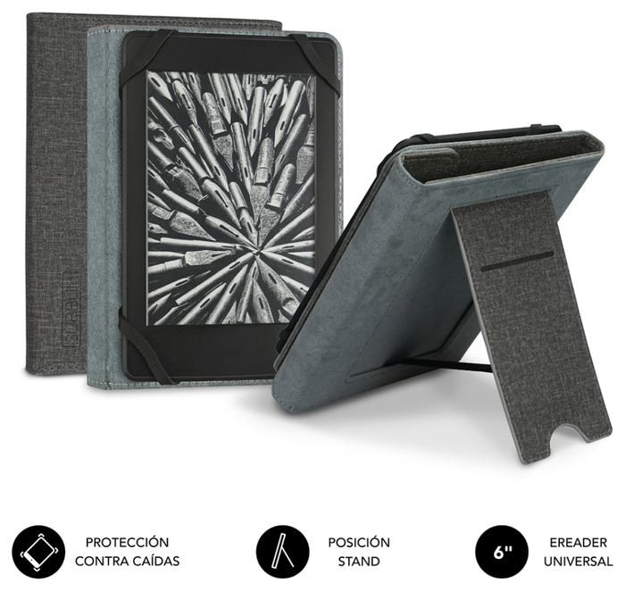 Subblim Clever Ebook Stand Case 6 pulgadas Gris