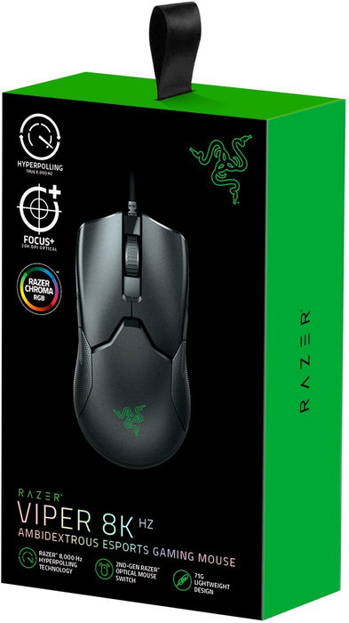 Razer Viper 8KHz Ratón Gaming Óptico 20000 DPI Negro