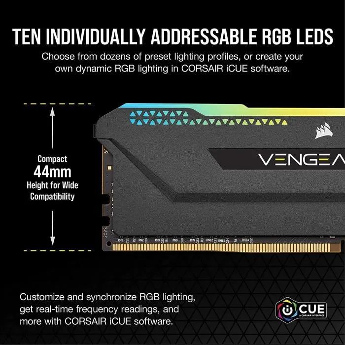 Corsair Vengeance RGB Pro SL 32GB (2x16GB) DDR4 3200MHz CL16 Negro Corsair Vengeance RGB Pro SL 32GB (2x16GB) DDR4 3200MHz CL16 Negro