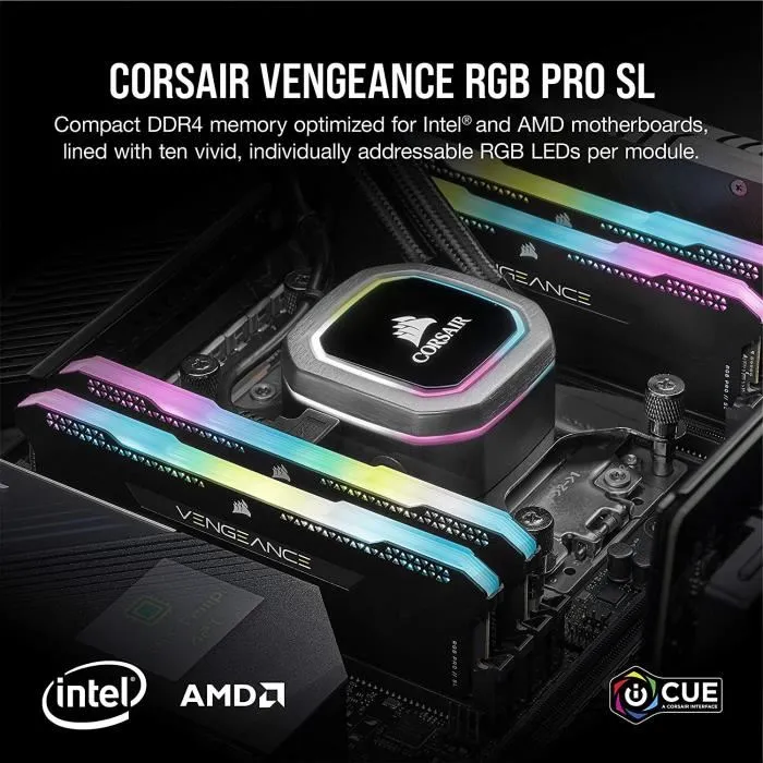 Corsair Vengeance RGB Pro SL 32GB (2x16GB) DDR4 3200MHz CL16 Negro Corsair Vengeance RGB Pro SL 32GB (2x16GB) DDR4 3200MHz CL16 Negro