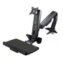 Startechcom Soporte Ergonómico de Pie y Sentado, Brazo Ajustable VESA, para Pantallas de hasta 24", 43.9cm Altura Ajustable