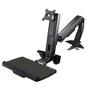Startechcom Soporte Ergonómico de Pie y Sentado, Brazo Ajustable VESA, para Pantallas de hasta 24", 43.9cm Altura Ajustable