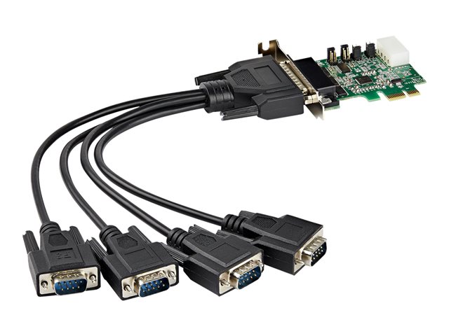 StarTech.com Tarjeta Adaptadora Serie PCI Express de 4 Puertos RS-232 DB9
