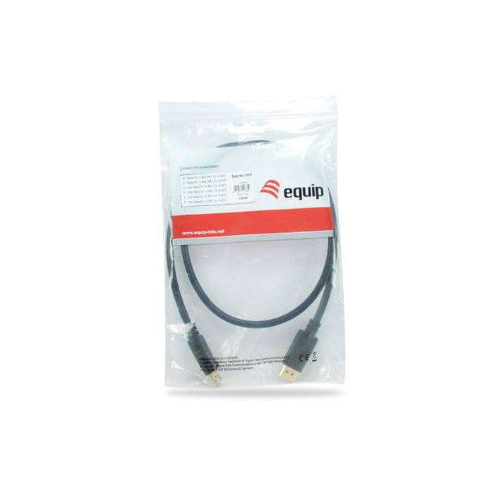 Equip Cable DisplayPort EQ119251, 8K 7680x4320, 1 m, Macho a Macho, Negro Equip Cable DisplayPort EQ119251, 8K 7680x4320, 1 m, Macho a Macho, Negro