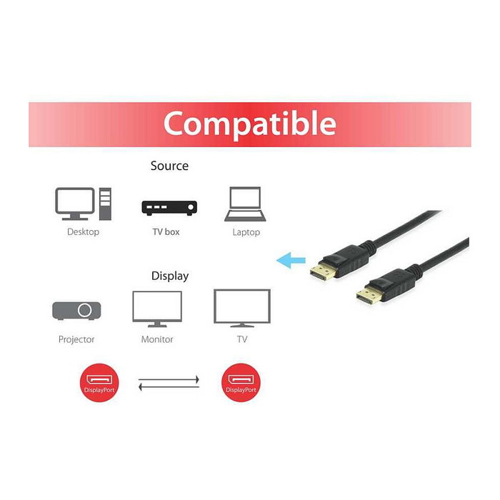 Equip Cable DisplayPort 1.4 8K 1m Negro