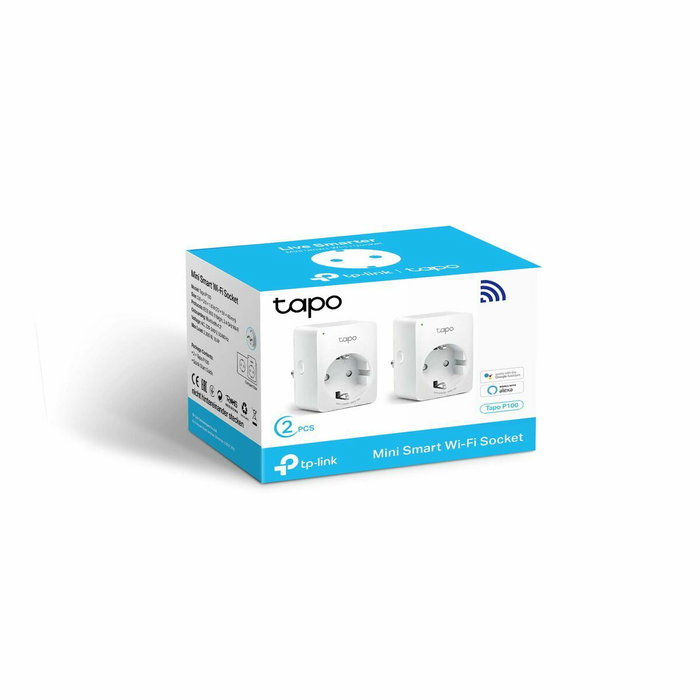TP-Link Tapo P100 Pack de 2 Enchufes Inteligentes Wi-Fi Blanco TP-Link Tapo P100 Pack de 2 Enchufes Inteligentes Wi-Fi Blanco