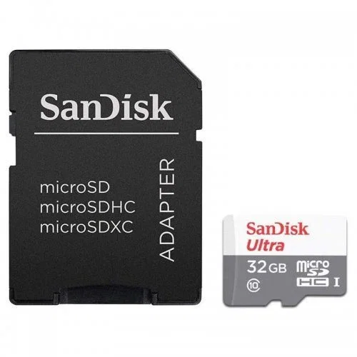 SanDisk Ultra MicroSDHC 32GB Clase 10 UHS-I A1 Velocidad 100 MB/s Con Adaptador SD