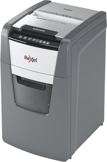 Rexel Optimum AutoFeed+ 130X Destructora de papel Corte cruzado Negro, Plata