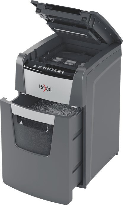 Rexel Optimum AutoFeed+ 130X Destructora de papel Corte cruzado Negro, Plata