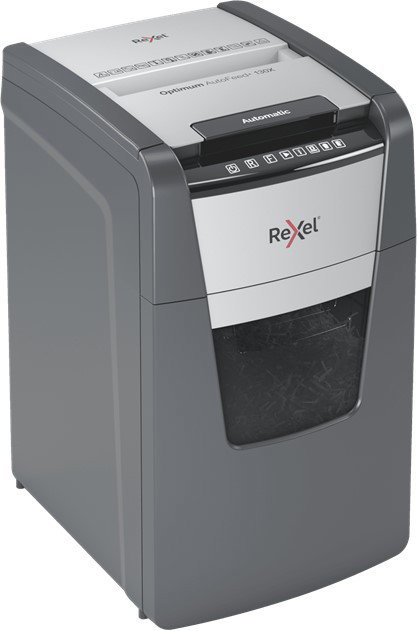 Rexel Optimum AutoFeed+ 130X Destructora de papel Corte cruzado Negro, Plata