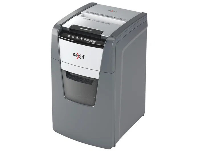 Rexel Optimum AutoFeed+ 130X Destructora de papel Corte cruzado Negro, Plata