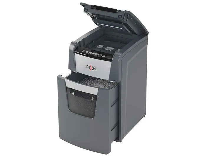 Rexel Optimum AutoFeed+ 130X Destructora de papel Corte cruzado Negro, Plata