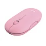 Trust Puck Ratón Inalámbrico Oficina Bluetooth y RF, Silencioso, Recargable USB-C, Ambidiestro, 1600 DPI, Ultrafino 27mm, Rosa