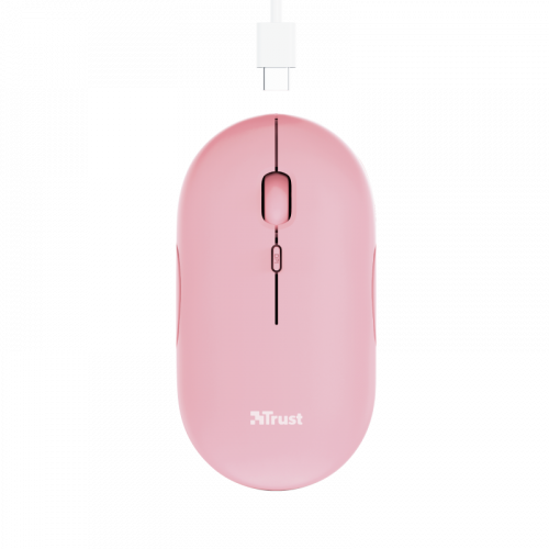 Trust Ratón Inalámbrico Bluetooth Puck Recargable 1600 DPI Rosa