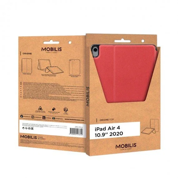 Mobilis Origine Funda Folio con Cierre Magnético para iPad Air 4 10.9'' (2020) - Rojo - Resistente a Rayones y Golpes