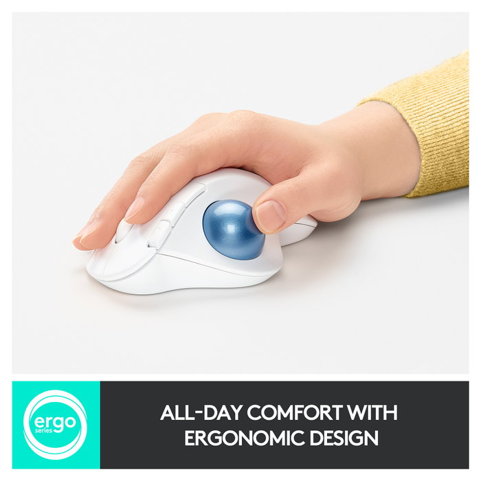Logitech ERGO M575 Ratón Trackball Inalámbrico Blanco Logitech ERGO M575 Ratón Trackball Inalámbrico Blanco