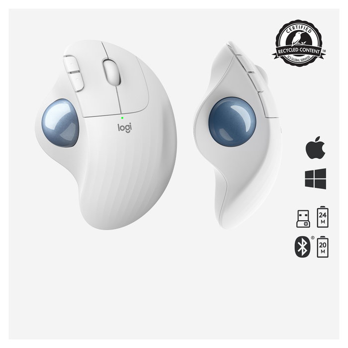 Logitech ERGO M575 Ratón Trackball Inalámbrico Blanco Logitech ERGO M575 Ratón Trackball Inalámbrico Blanco