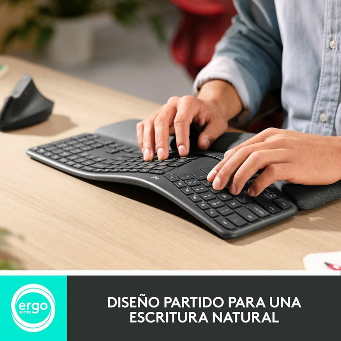 Logitech Ergo K860 Teclado Ergonómico Inalámbrico Español Grafito Logitech Ergo K860 Teclado Ergonómico Inalámbrico Español Grafito