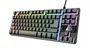 Trust GXT 833 Thado - Teclado Gaming USB Tenkeyless TKL Compacto con Iluminación LED Multicolor, Anti-Ghosting, 12 Teclas Multimedia, Layout Español, Color Negro/Plata
