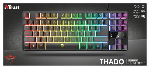 Trust GXT 833 Thado Teclado Gaming TKL Compacto Negro/Plata