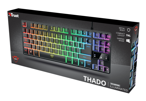 Trust GXT 833 Thado Teclado Gaming TKL Compacto Negro/Plata