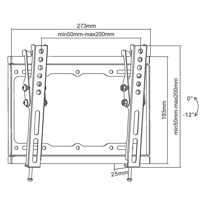 Equip Soporte Inferior de Pantalla Slim Universal, Inclinable 0º-8º, VESA hasta 200x200, para Pantallas de 23-43" y hasta 35 kg