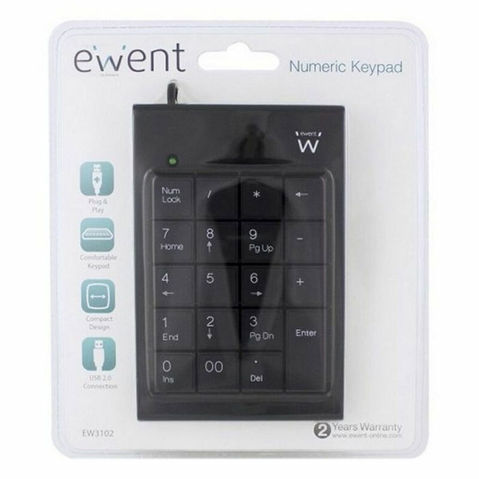 Ewent EW3102 Teclado Numérico USB Negro Ewent EW3102 Teclado Numérico USB Negro