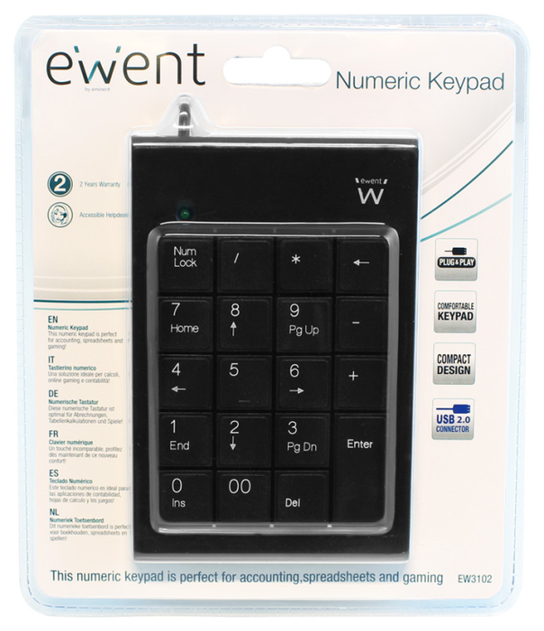 Ewent EW3102 Teclado Numérico USB Negro Ewent EW3102 Teclado Numérico USB Negro