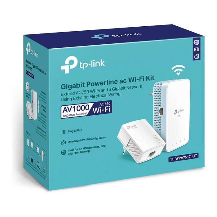 TP-Link TL-WPA7517 Kit de adaptadores Powerline AV1000 con Wi-Fi AC750 Blanco