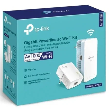 TP-Link TL-WPA7517 KIT Adaptador de Red PowerLine 1000 Mbit/s Ethernet Wifi Doble Banda AC750 Blanco