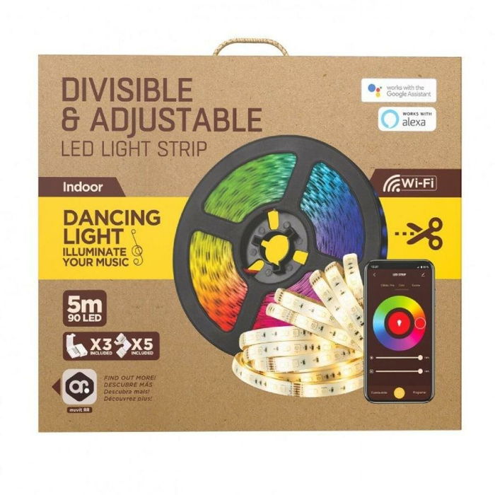 Tiras LED Muvit iO Negro Multicolor Dorado F 5 m
