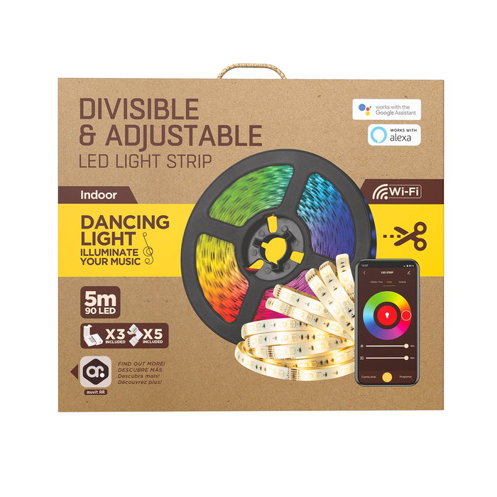 Muvit Tira LED Io Wifi Rgb+Cct 5 Metros Controlable por App y Asistentes de Voz
