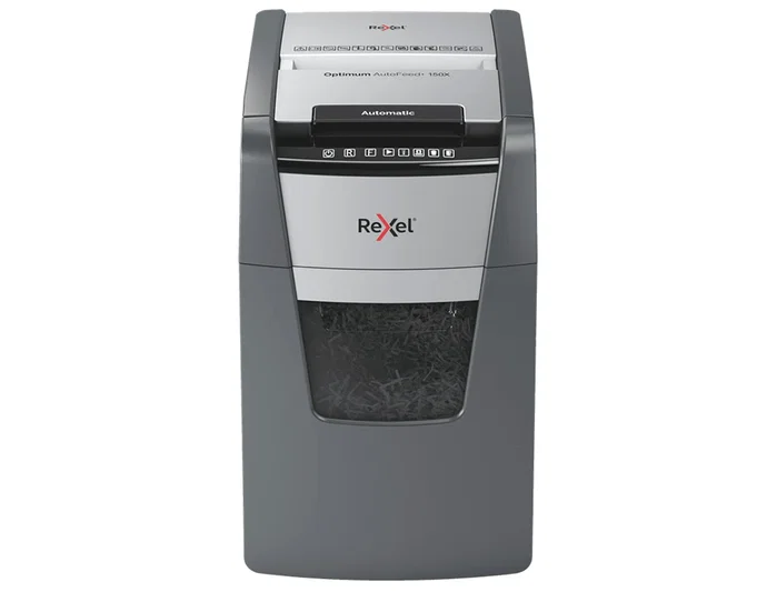 Rexel Optimum AutoFeed+ 150X Destructora de Papel de Corte Cruzado Negro y Gris