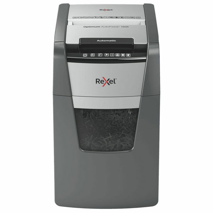 Rexel Optimum AutoFeed+ 150X Destructora de Papel de Corte Cruzado Negro y Gris
